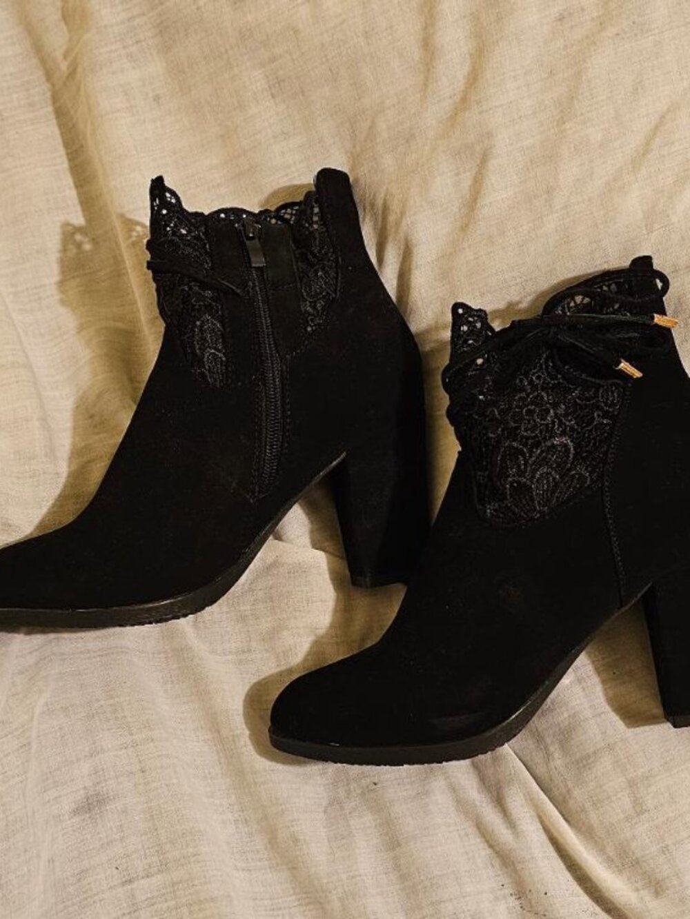 Size 8 - Amazon 3" Heel Suede Lace Boots